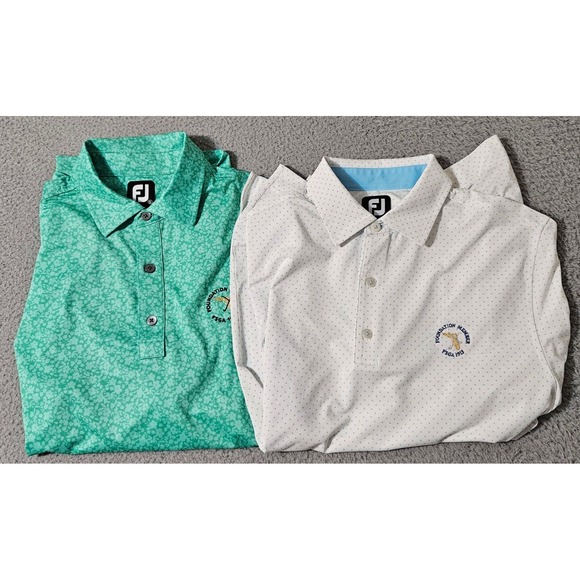 FootJoy Other - Lot of (2) Footjoy Shirts Mens Small Golf Polo Green FSGA Foundation Stretch